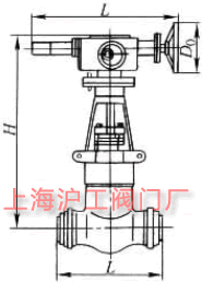 Z961Y-P54100V、Z961Y-P54140V、Z961Y-P54170V 型高溫高壓電動電站閘閥主要外形及結(jié)構(gòu)尺寸示意圖